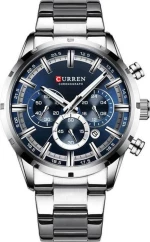 CURREN 8355 Silver/Blue Chronograph