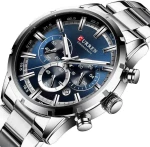 CURREN 8355 Silver/Blue Chronograph