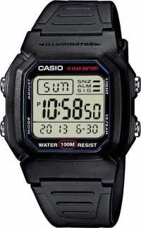 Casio Standard W-800H-1Ave Black Rubber Strap