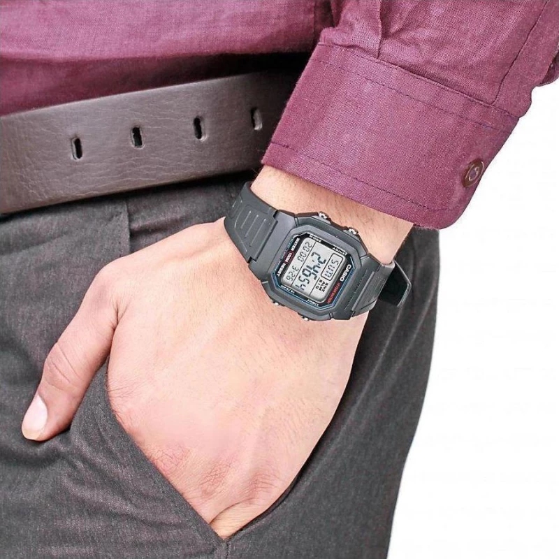 Casio Standard W-800H-1Ave Black Rubber Strap