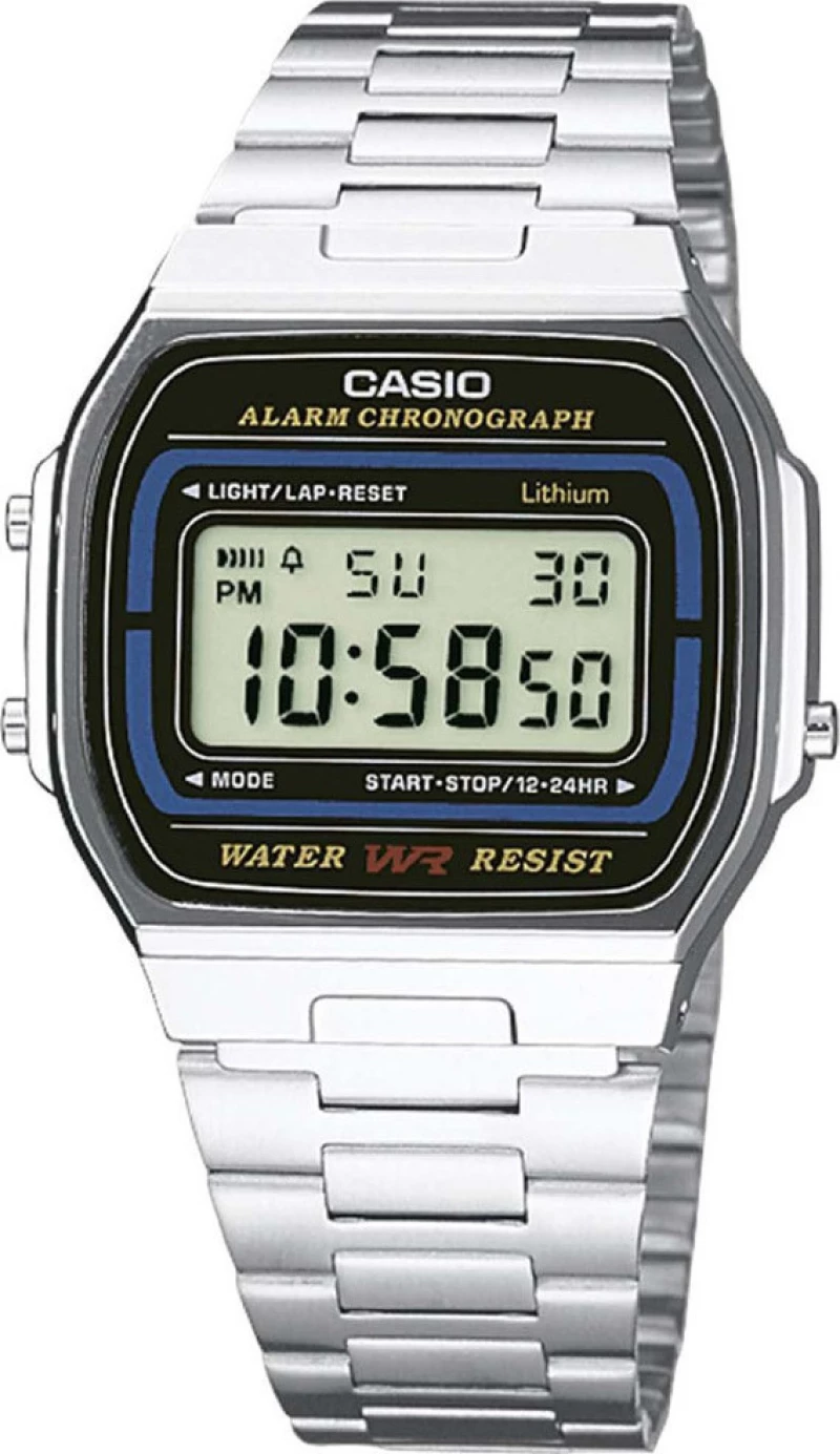 Casio Ψηφιακό Ρολόι Χρονογράφος με Μεταλλικό Μπρασελέ σε Ασημί χρώμα
