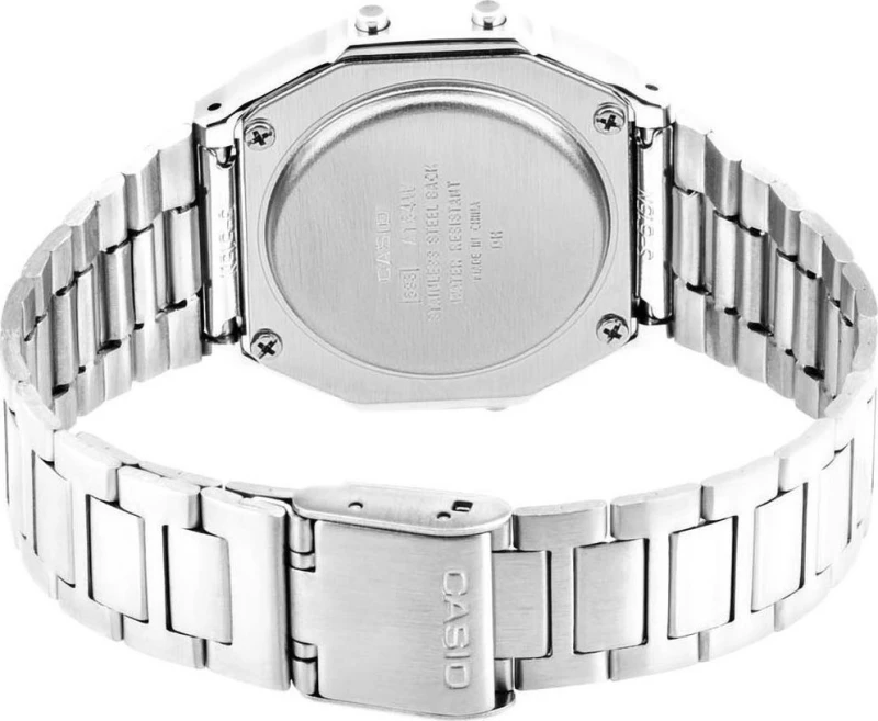 Casio Ψηφιακό Ρολόι Χρονογράφος με Μεταλλικό Μπρασελέ σε Ασημί χρώμα