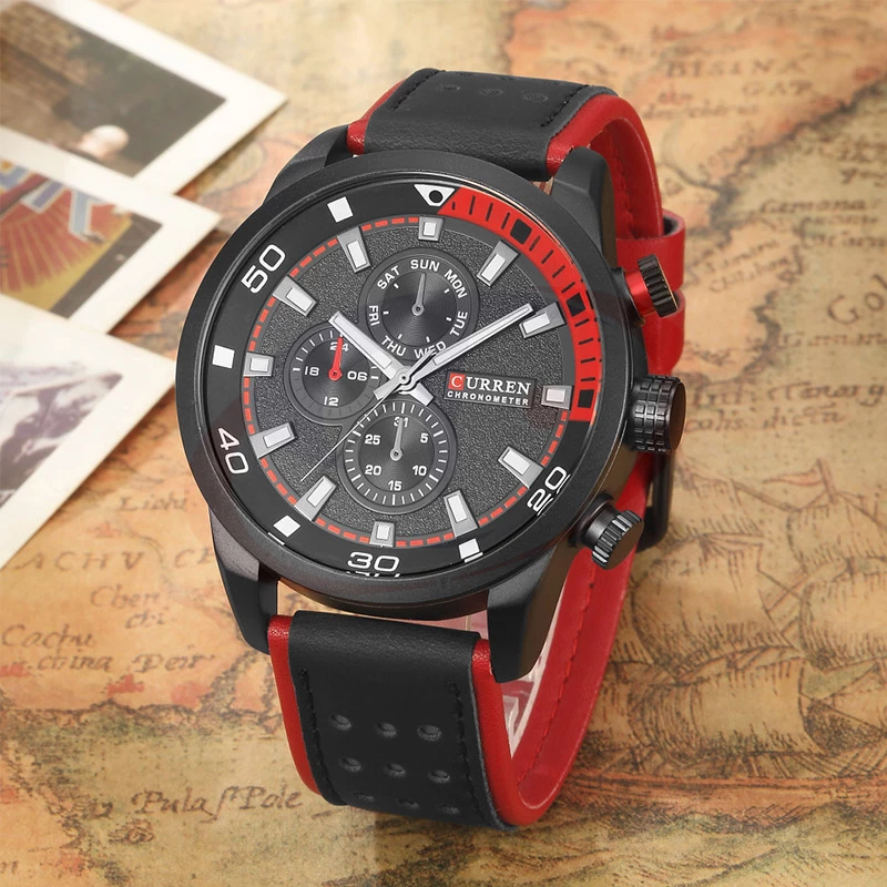 Curren 8250 Black / Red
