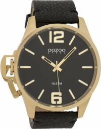 Oozoo Steel Osgr05 Black Leather Strap