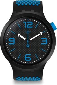 Swatch Bbblue Ρολοι Μπλε Λουρί Σιλικόνης So27B101