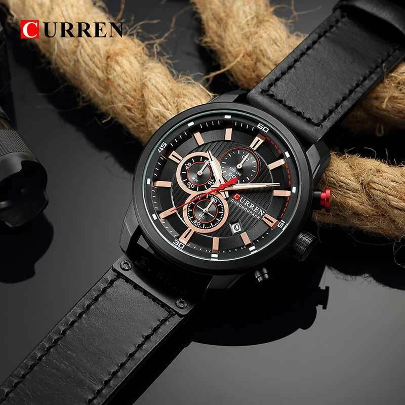 CURREN 8291 Men'S Calendar Watch - Black