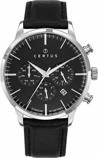 Certus 611138 Mens Black Leather Strap