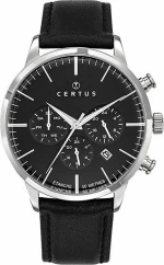 Certus 611138 Mens Black Leather Strap