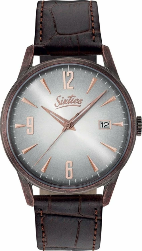 Sixties RGAL-02-5 Black Leather Strap