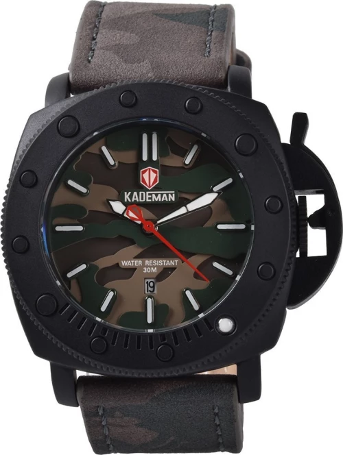 Kademan Watch Army Με Δερματινο Λουρι 55Mm 573-2Darkcofee_Σκουρο Καφε