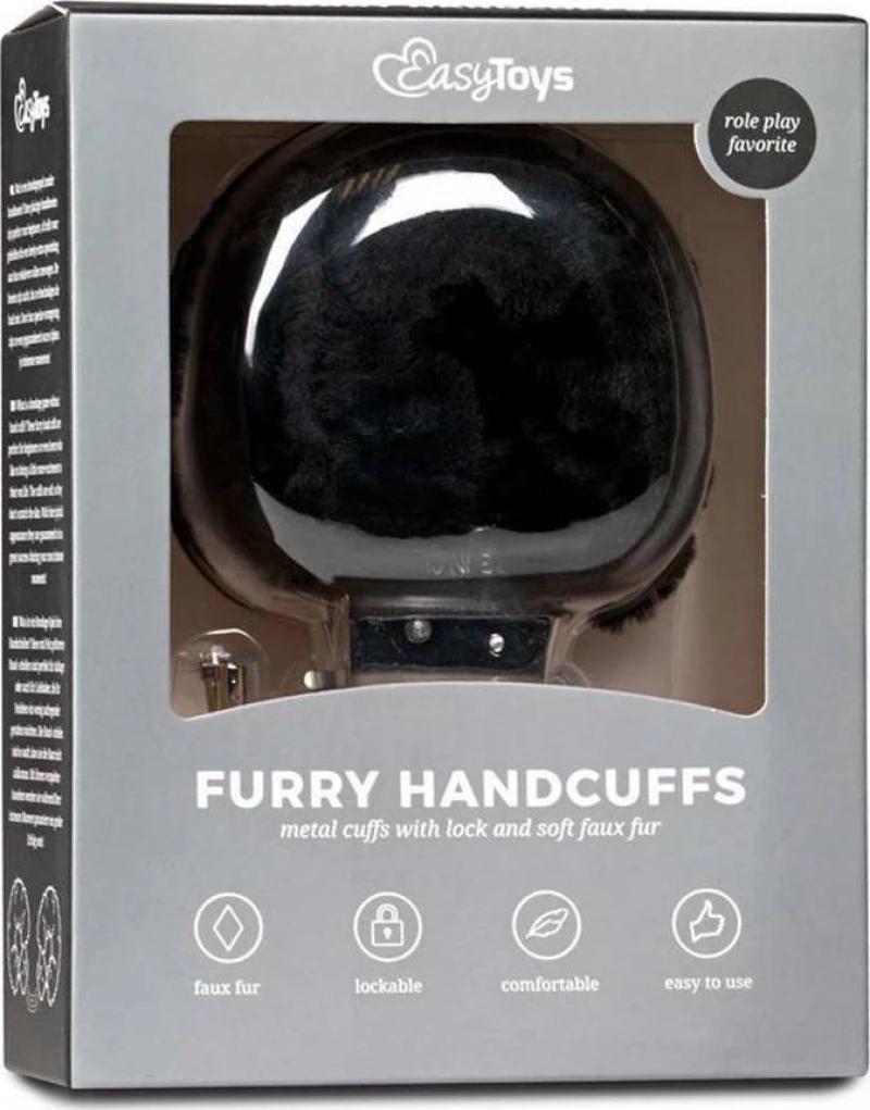 Easytoys Furry Handcuffs Black