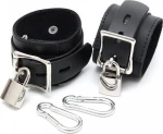 Rimba Foot Cuffs With Padlocks And 2 Carabine Hooks Black