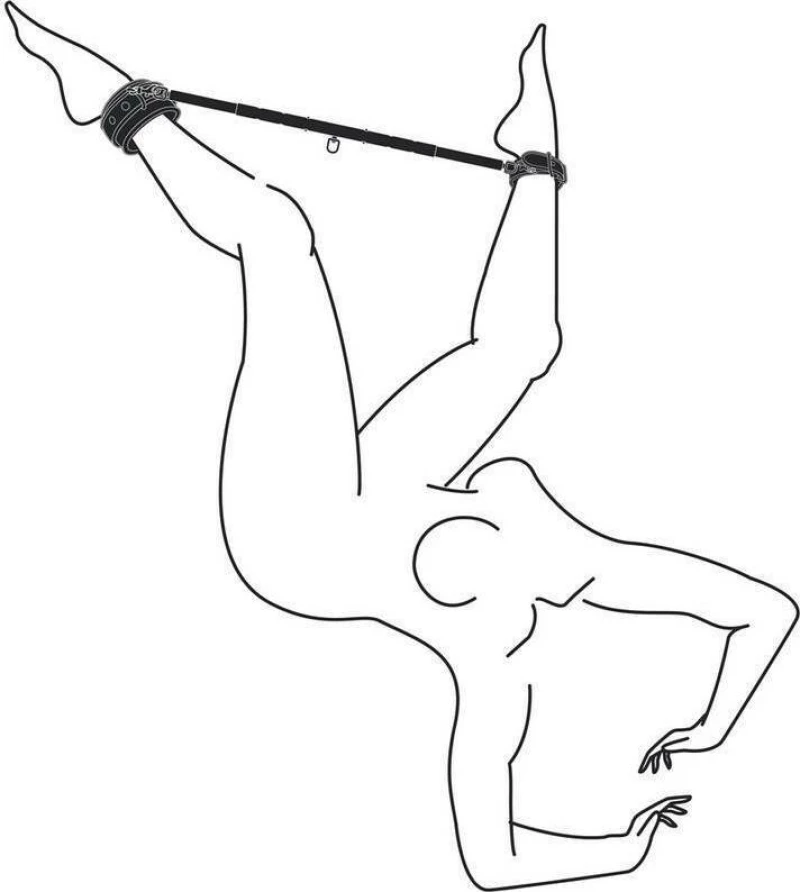 Easytoys Expander Spreader Bar & Cuffs Set Black