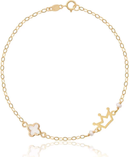 Βραχιόλι με κορώνα χρυσό 14Κ