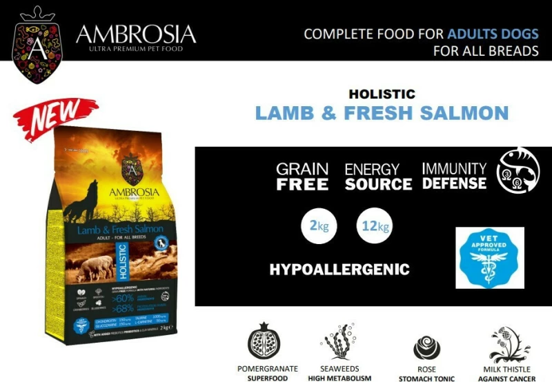 Ambrosia Lamb & Fresh Salmon 2kg
