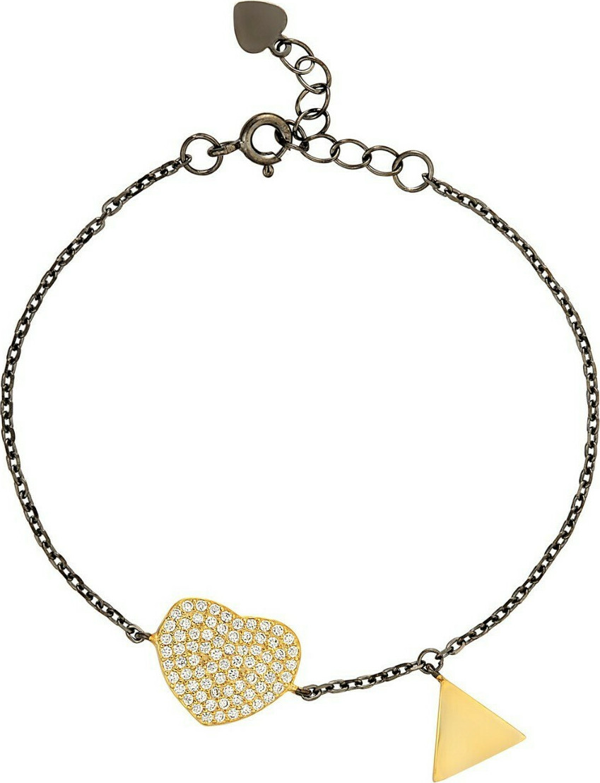 Ασημένιο 925 βραχιόλι με καρδιά ABR-PRS9BBR108BG1