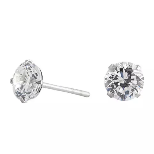 ΣΚΟΥΛΑΡΙΚΙ ΑΣΗΜΕΝΙΟ ZIRCON ΛΕΥΚΟ 4MM