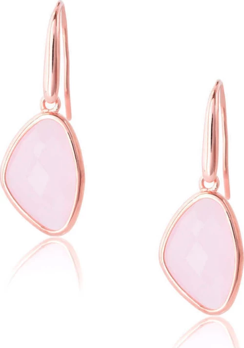 Σκουλαρίκια ροζ από ασήμι