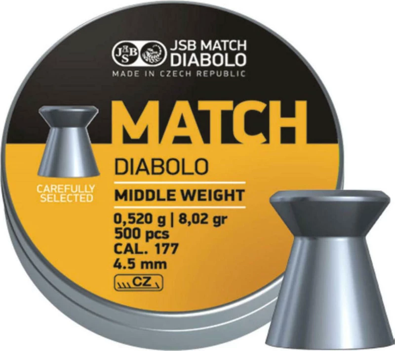 JSB Match Diabolo Match Middle Weight 4.51mm 0,52gr 8,025g 500pcs