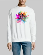TIK TOK sweatshirt splash - WHITE