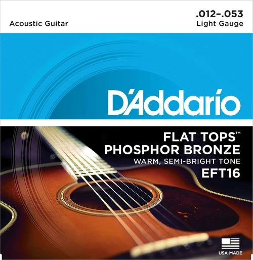 Daddario Flat Tops Phosphor Bronze Light 12-53