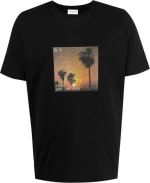 Ανδρικό Μαύρο Vhs Sunset T-Shirt Saint Laurent
