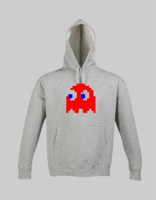 Pac man ghost hoodie - GREY MELANGE