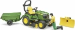 Bruder Τρακτεράκι Για Γκαζόν John Deer Με Κηπουρό Και Τρέιλερ (62104)