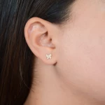 Σκουλαρίκια πεταλούδες χρυσά 14K