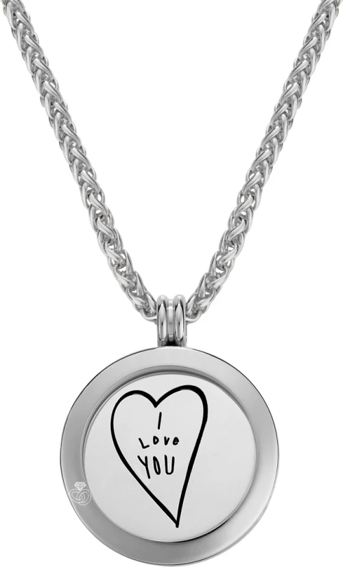 Κολιέ 'I LOVE YOU' 25 mm insert charm σε ατσάλι 316L της εταιρείας LOCKITS AK25S-982500612L1