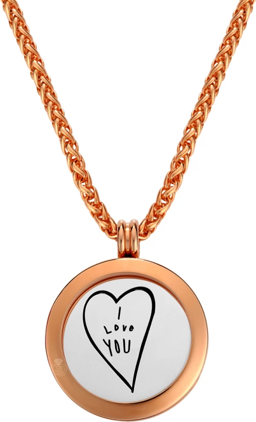 Κολιέ 'I LOVE YOU' 25 mm insert charm σε ατσάλι 316L της εταιρείας LOCKITS AK25S-982500612R1