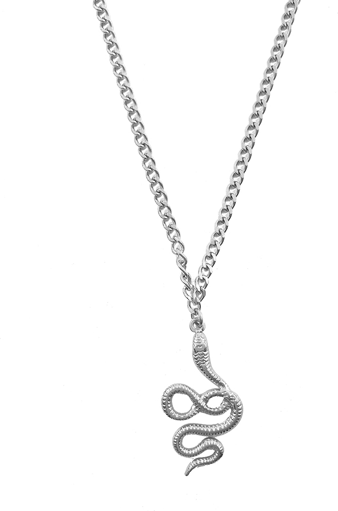 Κολιέ Απο Ανοξείδωτο Ατσάλι Snake Silver B1000-137