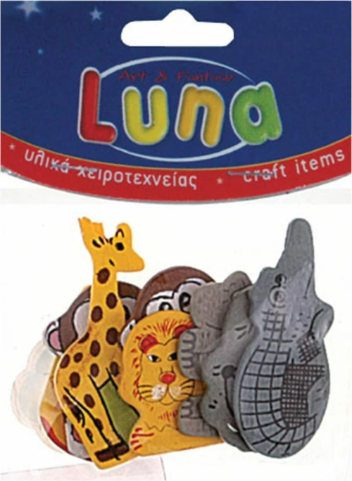 Luna Ξύλινα Ζώα 8τμχ