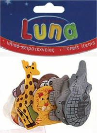 Luna Ξύλινα Ζώα 8τμχ