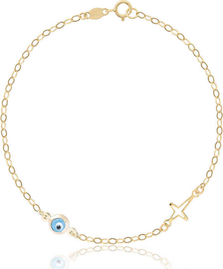 Χρυσό βραχιόλι με ματάκι 9Κ