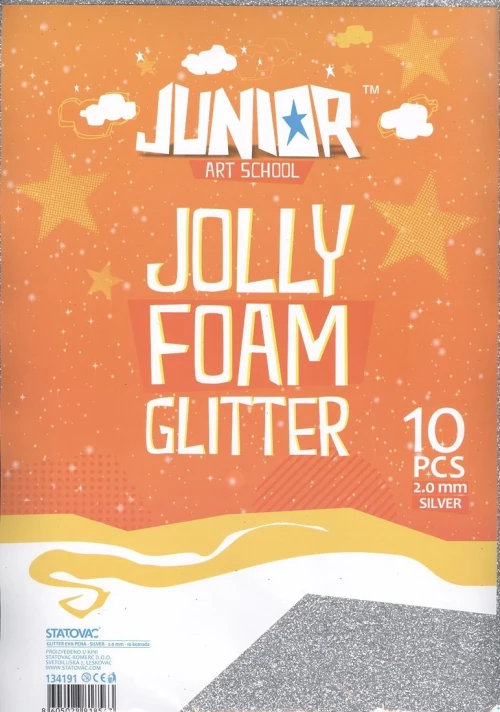 Αφρώδες Χειροτεχνίας Glitter Πάχους 2,0mm Α4 21,3 x 30cm Κωδικός J-134191/1 Ασημί