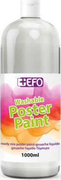 +Efo Τέμπερα Poster Paint 1000ml Ασημί