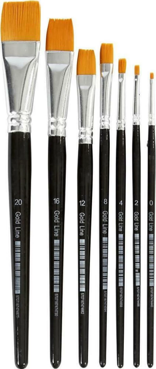 Gold Line Brushes - 7 mixed (10247)