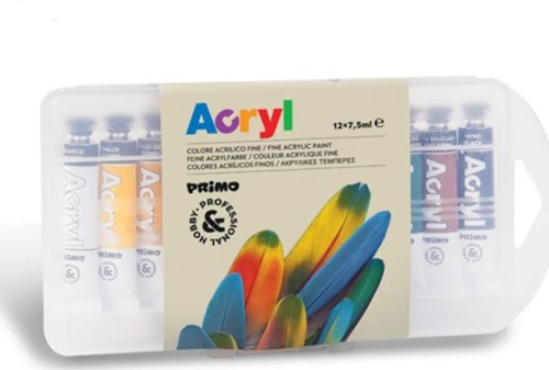 Primo Ακρυλικά Χρώματα 7.5ml 12τμχ Πολύχρωμο