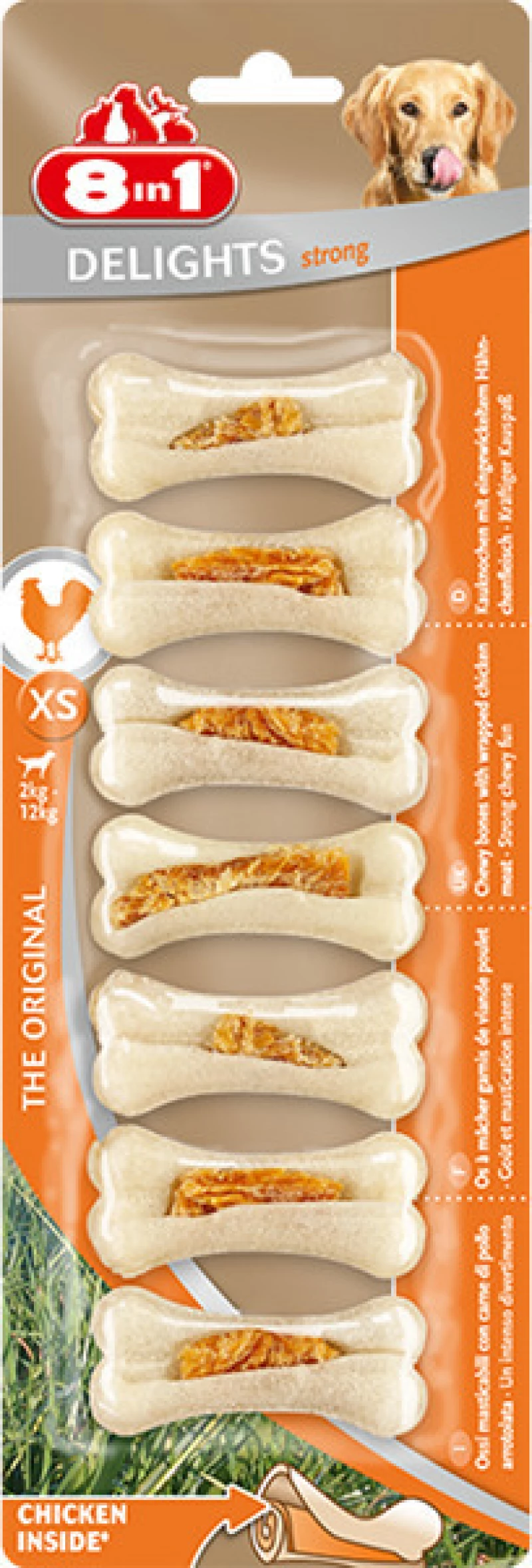 8in1 Delights Bone Strong Κόκαλα Κοτόπουλο XSmall 140gr 7τμχ