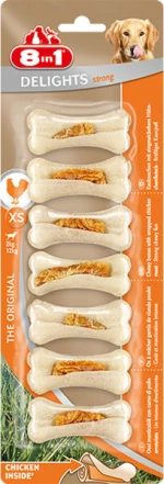 8in1 Delights Bone Strong Κόκαλα Κοτόπουλο XSmall 140gr 7τμχ