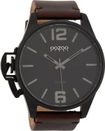 Oozoo Steel Osgr19 Brown Leather Strap