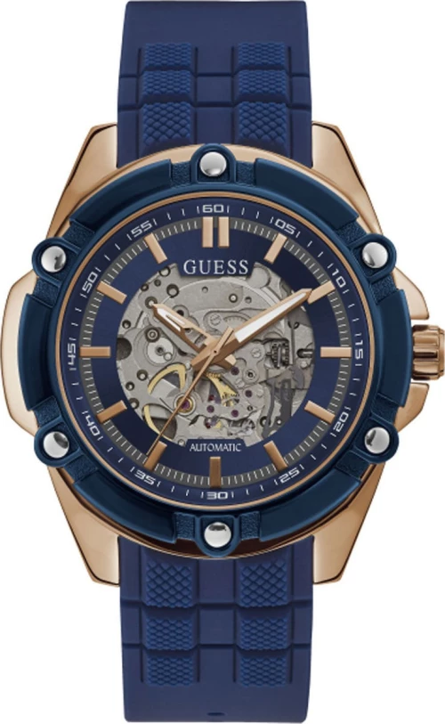 Guess Bolt Automatic Blue Rubber Strap Gw0061G3