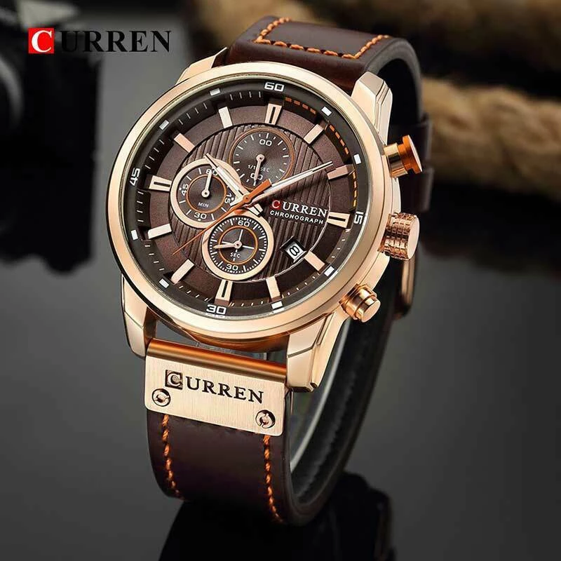 CURREN 8291 Men'S Calendar Watch - Brown Bear