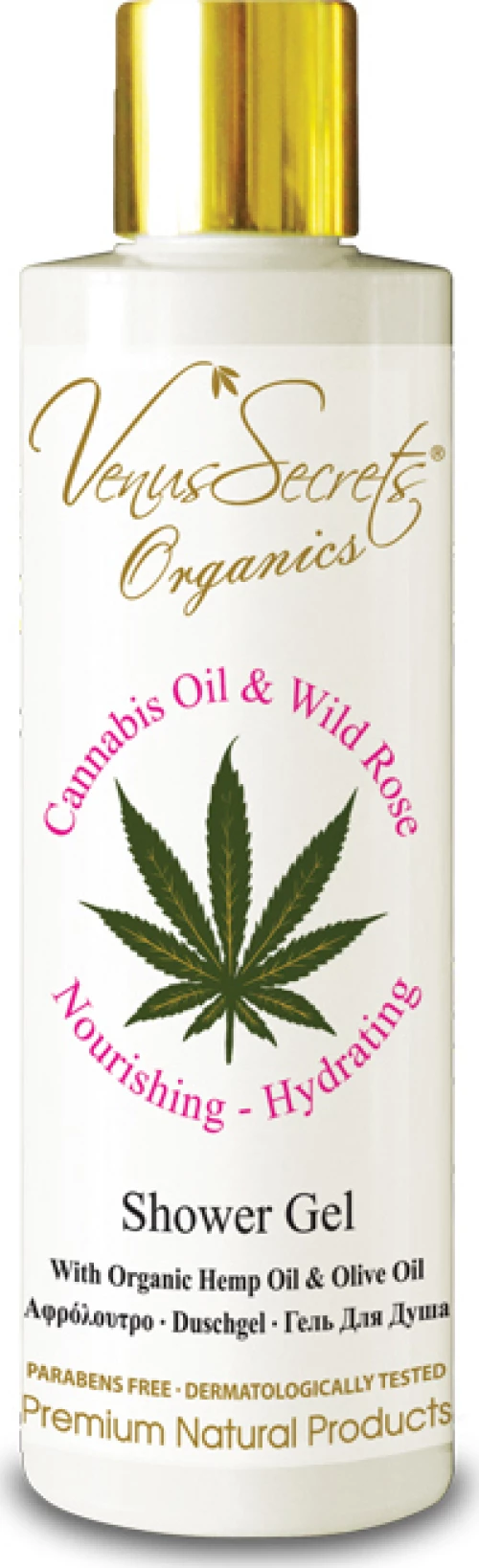 Venus Secrets Cannabis Oil & Wild Rose Shower Gel 250ml