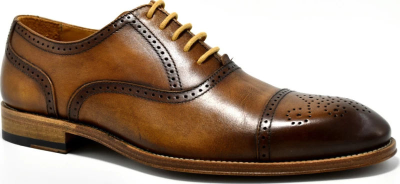 Oxfords με printer λεπτομέρεια PACO MILAN Καφέ ανοιχτό Άνδρας Oxfords 3489