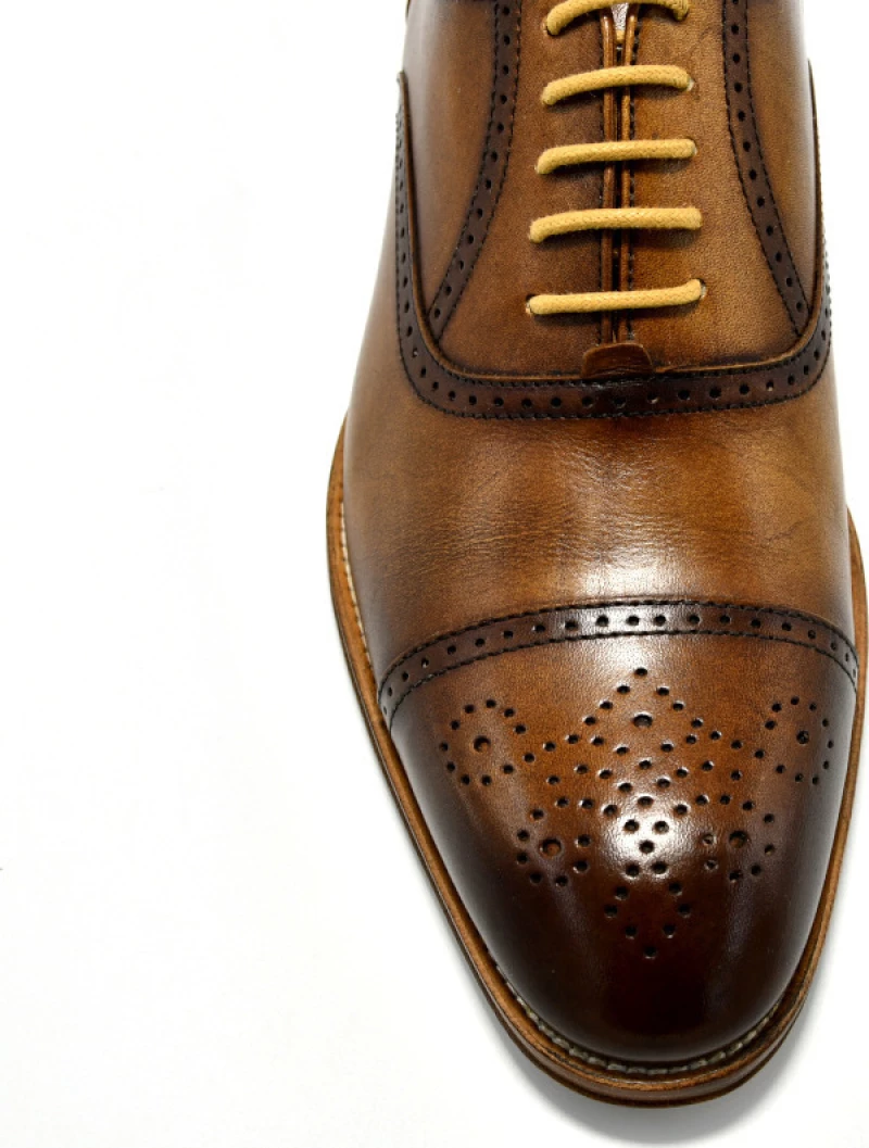 Oxfords με printer λεπτομέρεια PACO MILAN Καφέ ανοιχτό Άνδρας Oxfords 3489