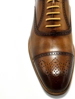 Oxfords με printer λεπτομέρεια PACO MILAN Καφέ ανοιχτό Άνδρας Oxfords 3489