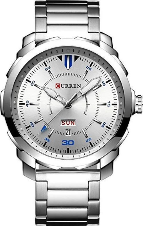 Ανδρικό Ρολόι Χειρός Curren M8266 Male Quartz Watch - Silver and White