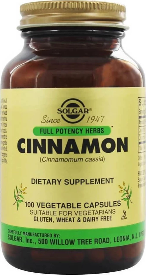 Solgar Cinnamon 500mg 100 φυτικές κάψουλες